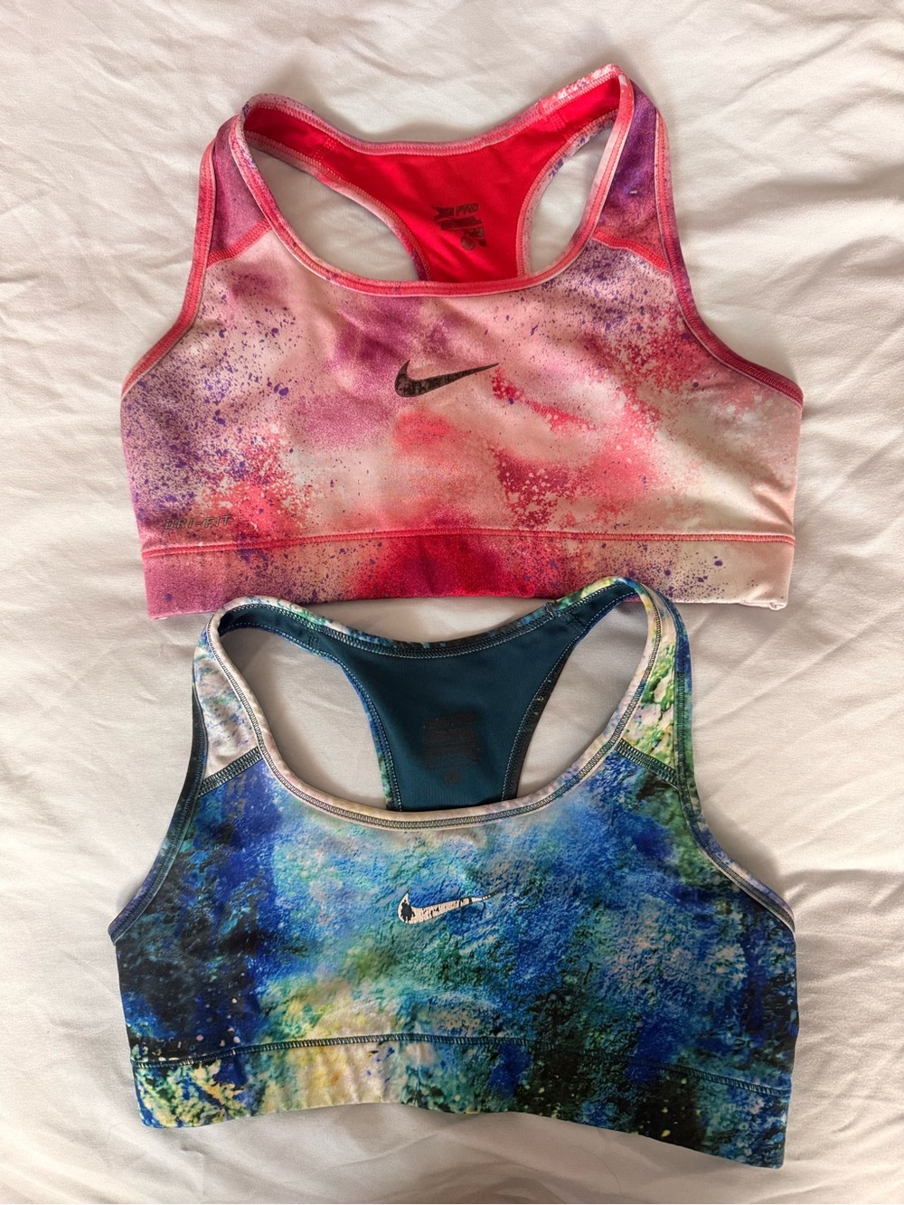 Nike Pink & Blue Multicolor Racerback Sports Bras - 2 Pack